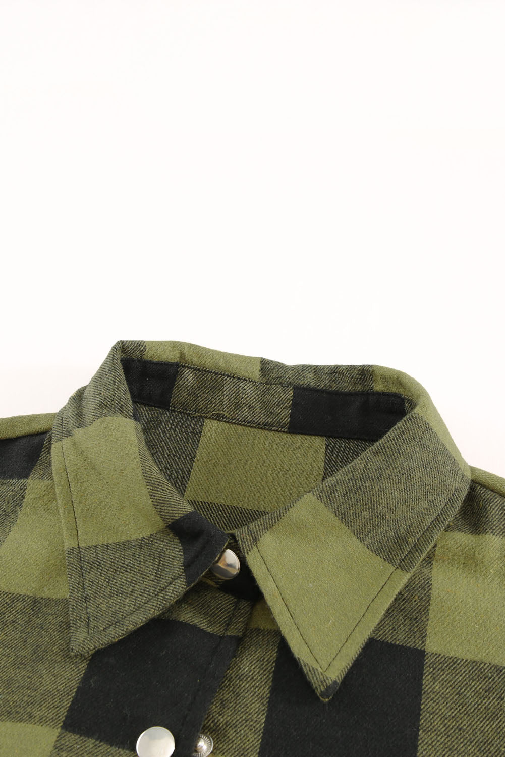 Green Turn-down Collar Plaid Shirt Coat - Premium Outerwear from Momma Done Gone Crafty- Just $28.00! Shop now at Momma Done Gone Crafty