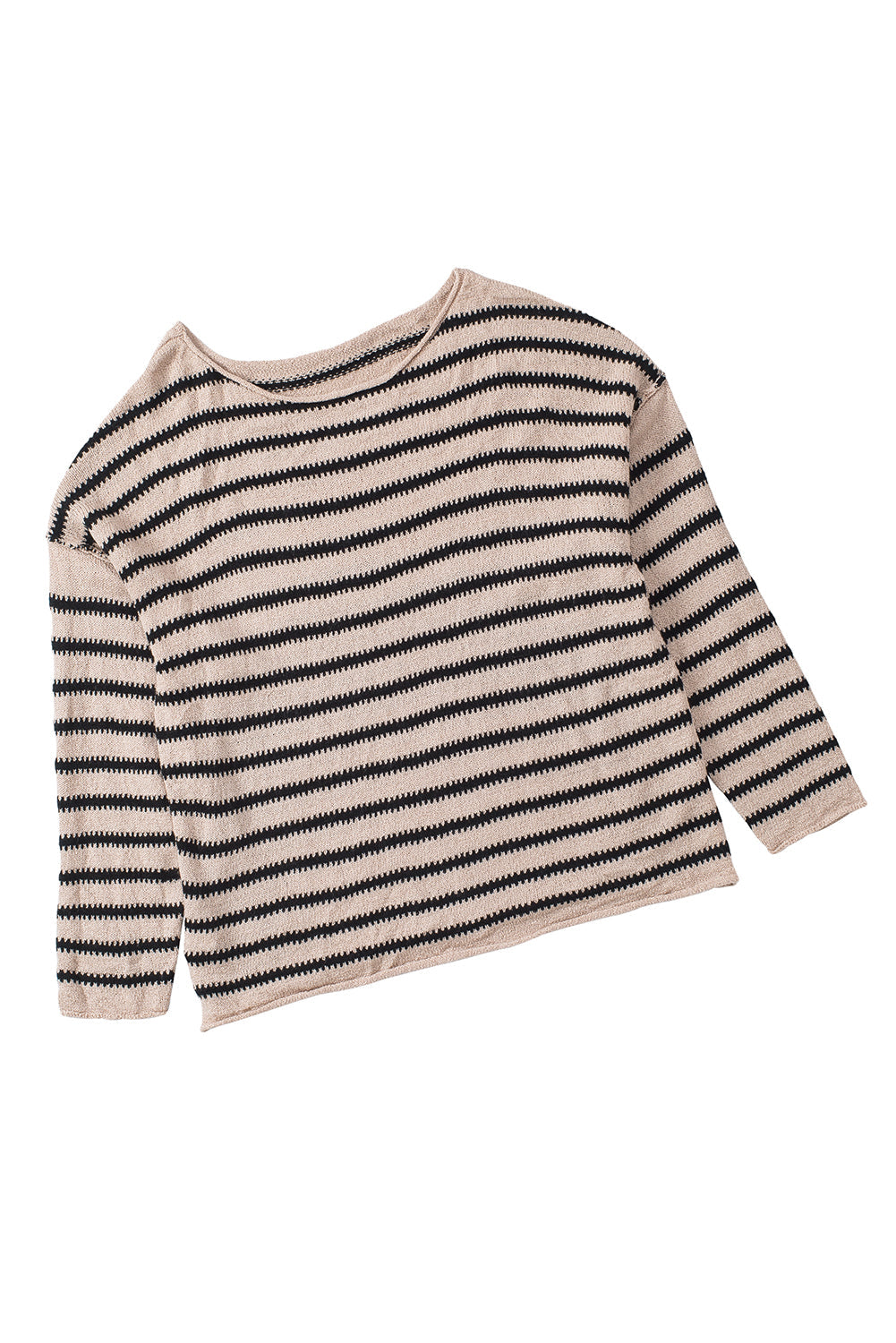 Striped Print Dropped Shoulder Loose Sleeve Sweater - Premium Tops from Momma Done Gone Crafty- Just $41.99! Shop now at Momma Done Gone Crafty