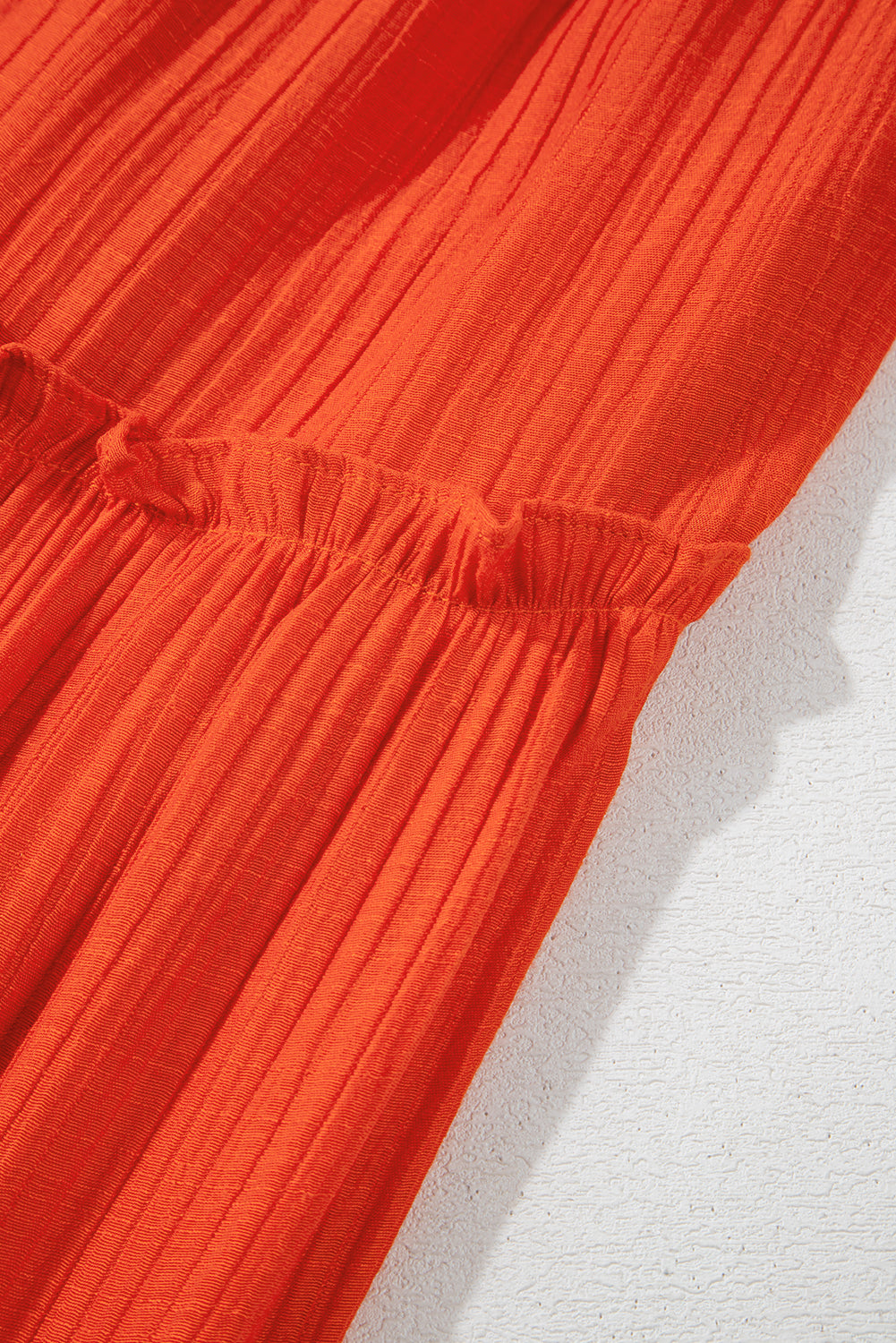 Orange Off Shoulder Balloon Sleeve Cutout Ruffled Maxi Dress - Premium Dresses from Momma Done Gone Crafty- Just $54.99! Shop now at Momma Done Gone Crafty