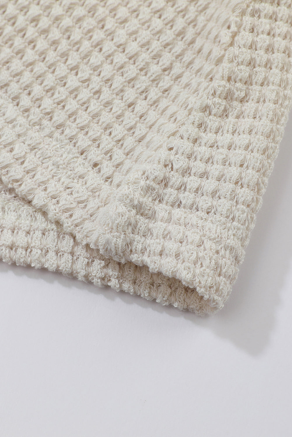 Beige Sunflower Mesh Bubble Sleeve Waffle Knit Top - Premium Tops from Momma Done Gone Crafty- Just $27.75! Shop now at Momma Done Gone Crafty