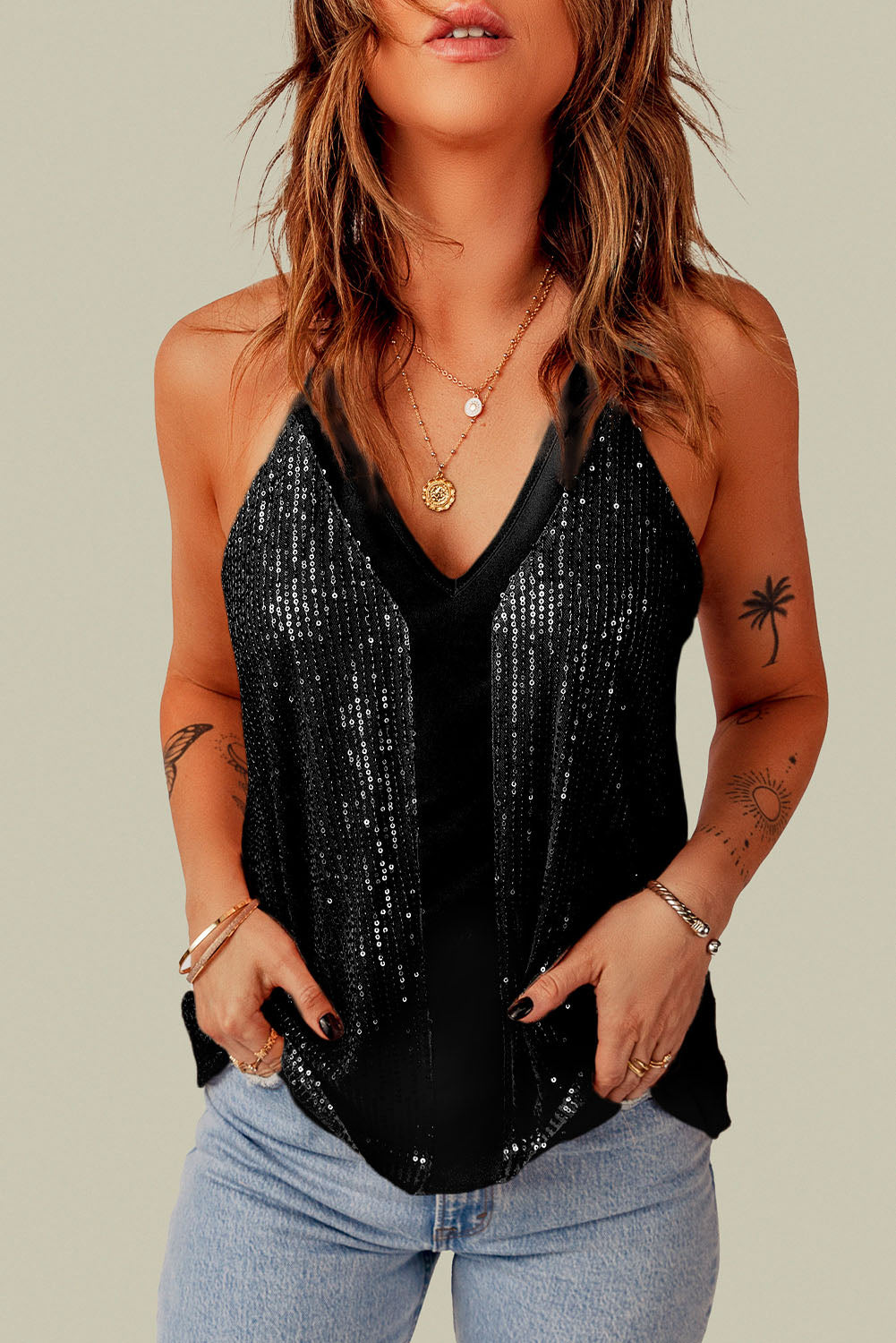 Black Sequin Racerback Tank - Premium Tops from Momma Done Gone Crafty- Just $49.20! Shop now at Momma Done Gone Crafty