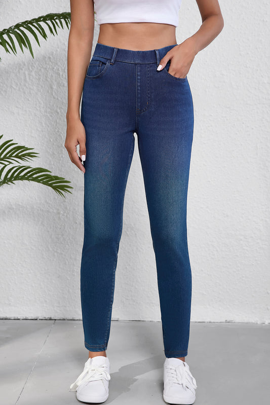 Ashleigh Blue Multiple Pockets Straight Leg Washed Stretchy Knit Casual Jeans - Premium Bottoms/Jeans from Ashes 2 Wildflowers Boutique, LLC- Just $30.70! Shop now at Ashes 2 Wildflowers Boutique, LLC