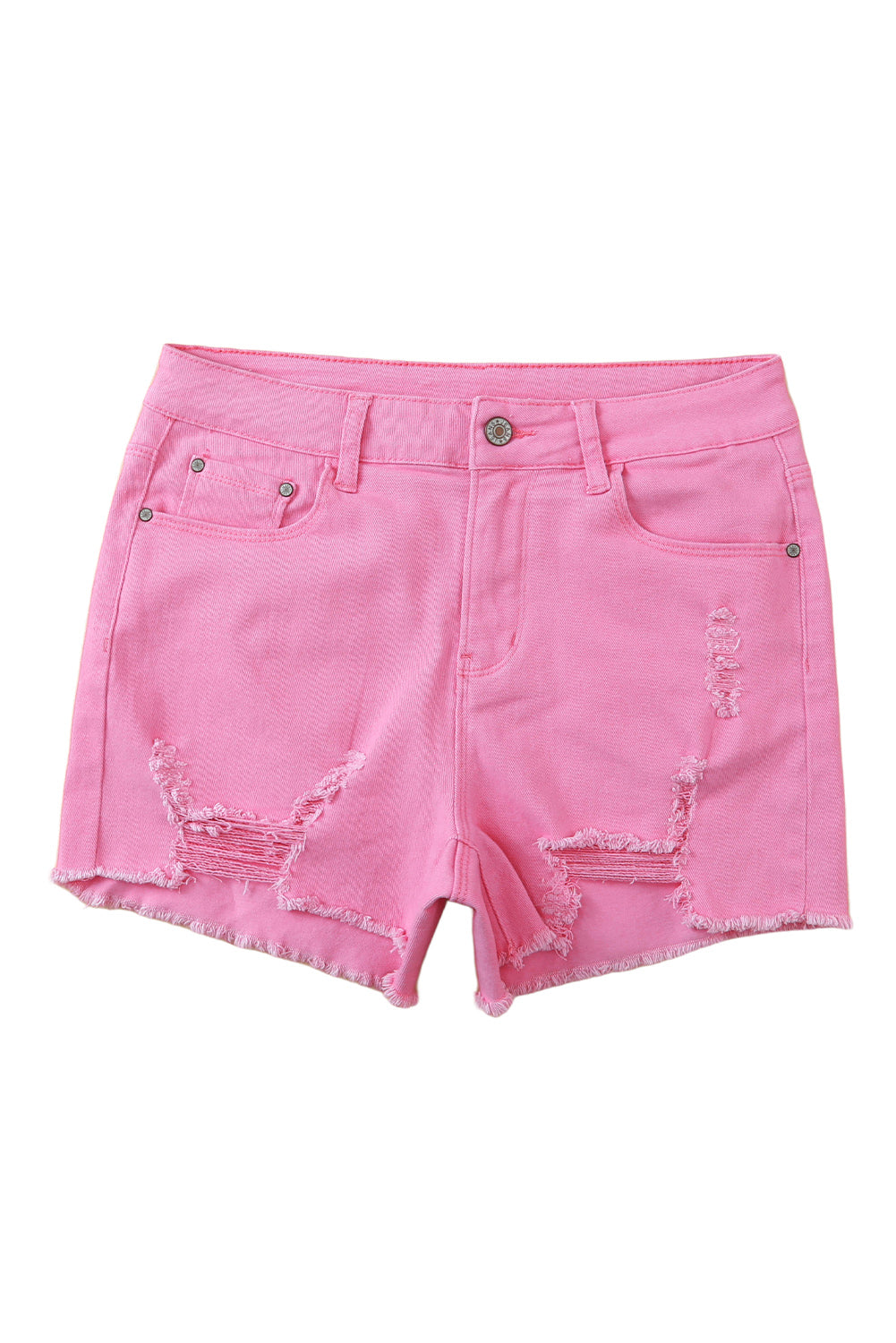 Rose Solid Color Distressed Denim Shorts - Premium Bottoms/Denim Shorts from Ashes 2 Wildflowers Boutique, LLC- Just $24.90! Shop now at Ashes 2 Wildflowers Boutique, LLC