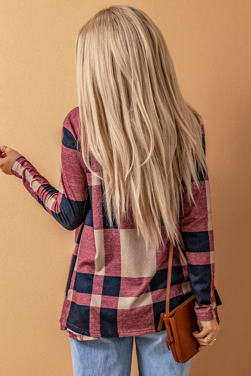 Draped Open Front Plaid Cardigan - Premium Tops from Momma Done Gone Crafty- Just $31.50! Shop now at Momma Done Gone Crafty