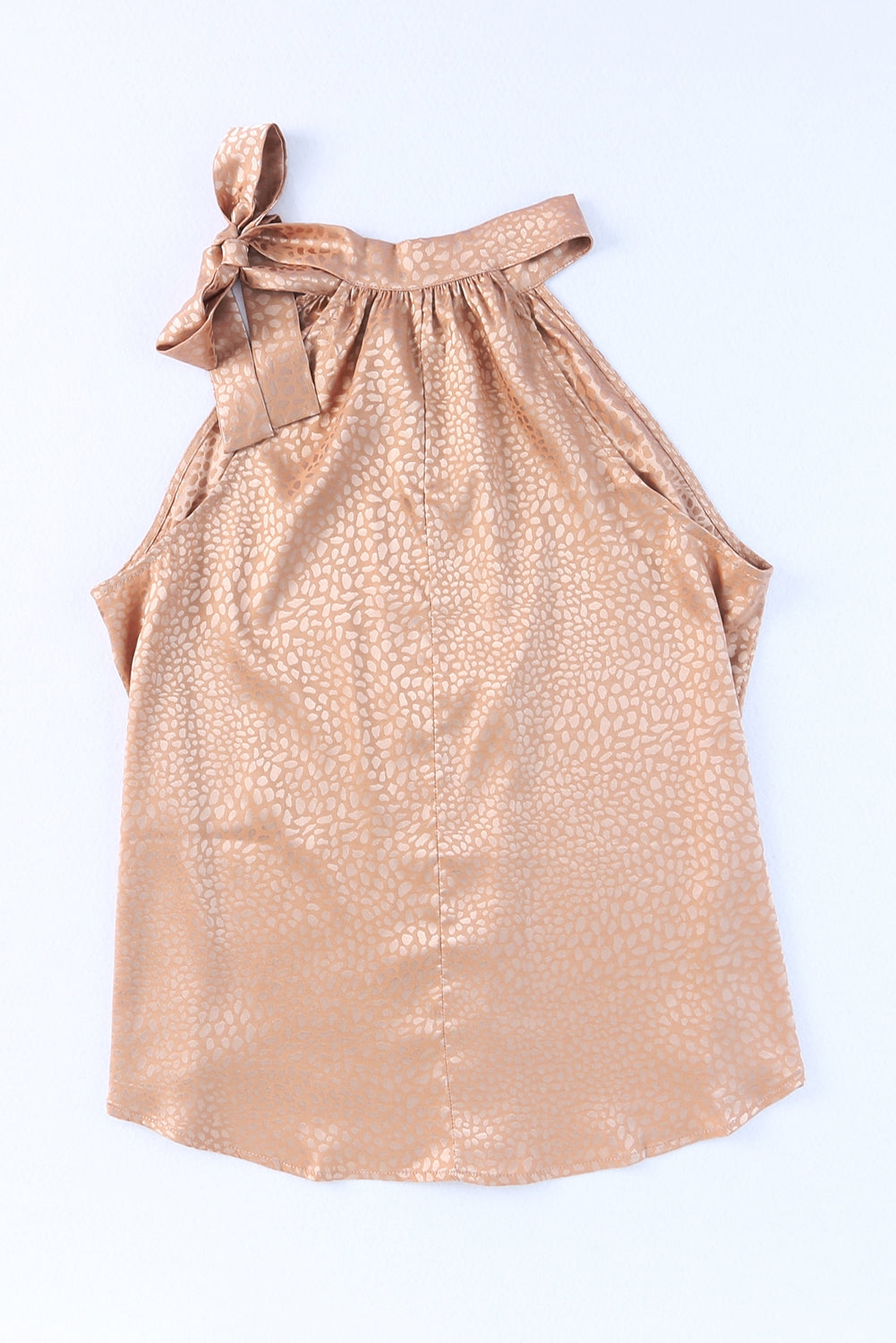 Pink Sleeveless Tie Mock Neck Leopard Tank Top - Premium Tops from Momma Done Gone Crafty- Just $42.90! Shop now at Momma Done Gone Crafty