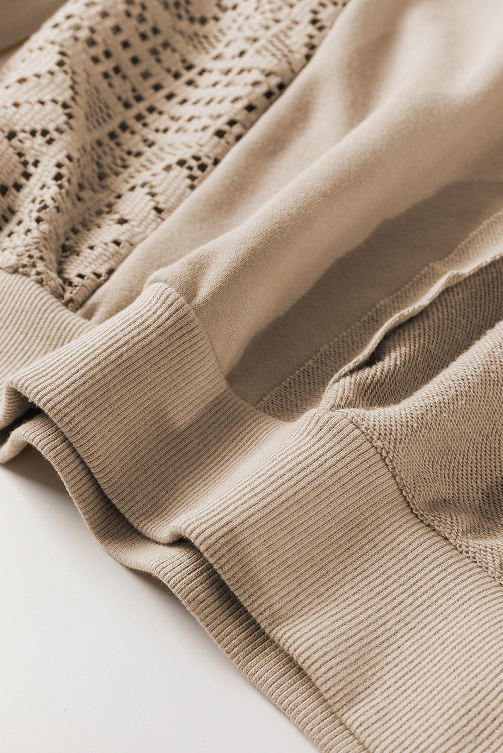 Parchment Knit Crochet Exposed Seam Ribbed Trim Sweatshirt - Premium Tops/Sweatshirts & Hoodies from Ashes 2 Wildflowers Boutique, LLC- Just $24.15! Shop now at Ashes 2 Wildflowers Boutique, LLC