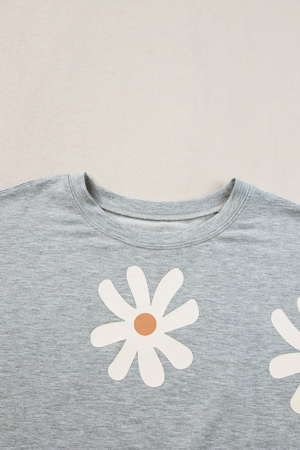 Gray Daisy Flower Printed Casual T Shirt - Premium Tops/Tops & Tees from Momma Done Gone Crafty- Just $30! Shop now at Momma Done Gone Crafty