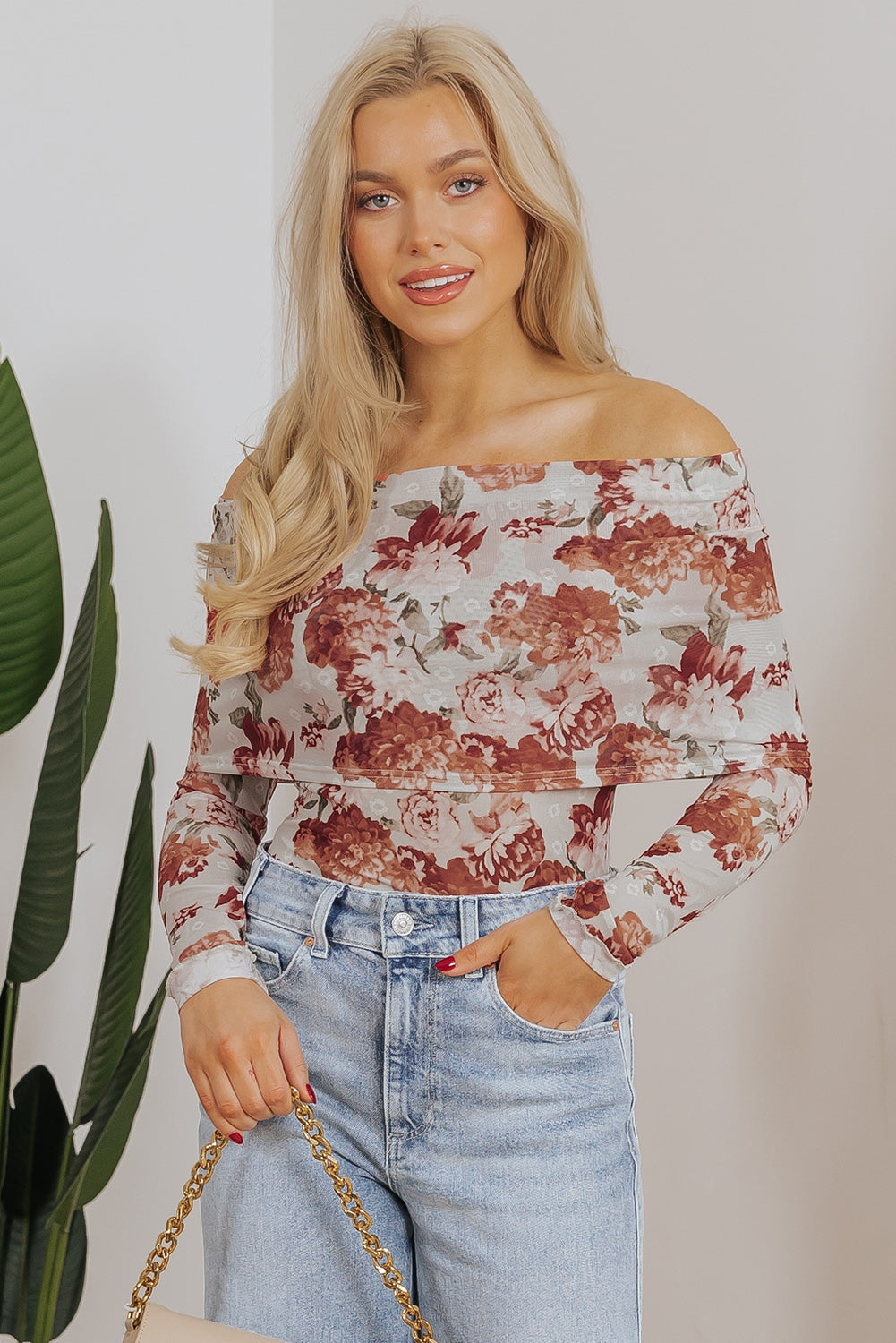 Pink Floral Printed Long Sleeve Sheath Bodysuit - Premium Tops/Bodysuits from Ashes 2 Wildflowers Boutique, LLC- Just $26.75! Shop now at Ashes 2 Wildflowers Boutique, LLC