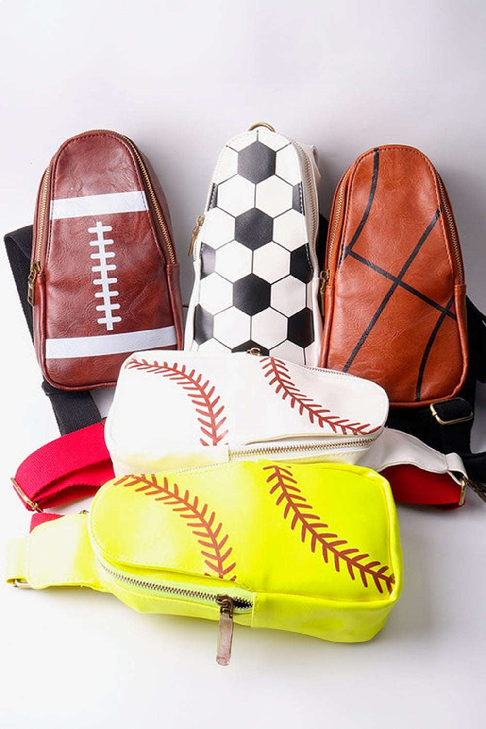 Racing Red Balls Pattern PU Leather Zipped Sling Bag - Premium Shoes & Bags/Crossbody Bags from Momma Done Gone Crafty- Just $49.99! Shop now at Momma Done Gone Crafty