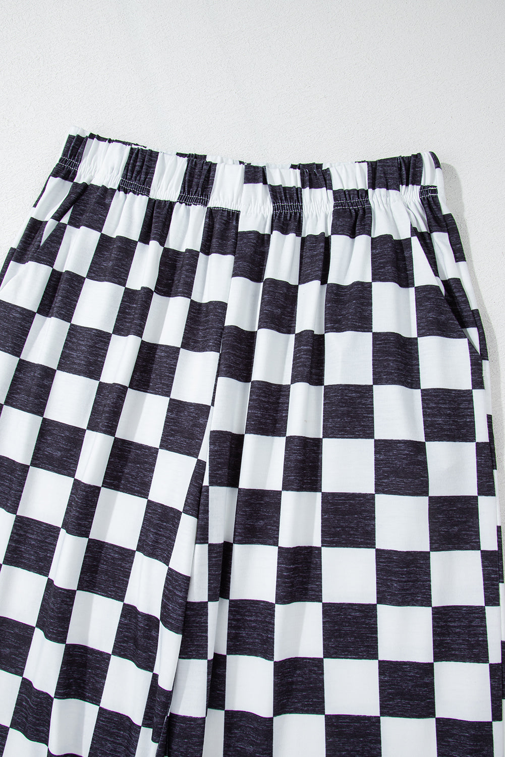 Black 2-Tone Checked Print High Waist Wide Leg Pants - Premium Bottoms/Pants & Culotte from Momma Done Gone Crafty- Just $17.25! Shop now at Momma Done Gone Crafty