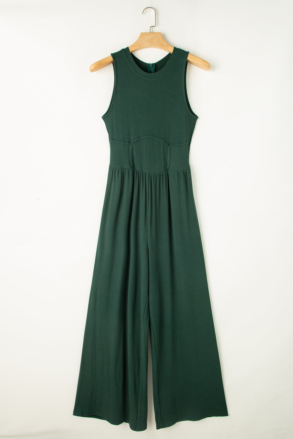 Blackish Green Cinched Waist Sleeveless Wide Leg Jumpsuit - Premium Bottoms/Jumpsuits & Rompers from Momma Done Gone Crafty- Just $35.82! Shop now at Momma Done Gone Crafty