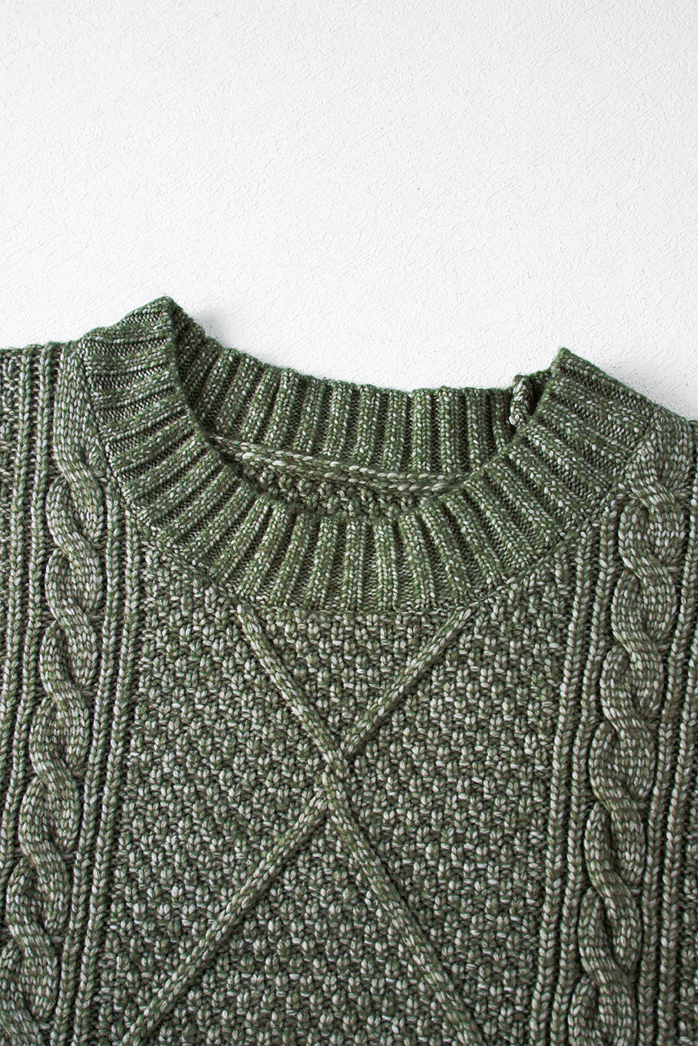 Mist Green Cable Knit Drop Shoulder Loose Fit Sweater Dress - Premium Sweaters & Cardigans/Sweater Dresses from Momma Done Gone Crafty- Just $35.85! Shop now at Momma Done Gone Crafty