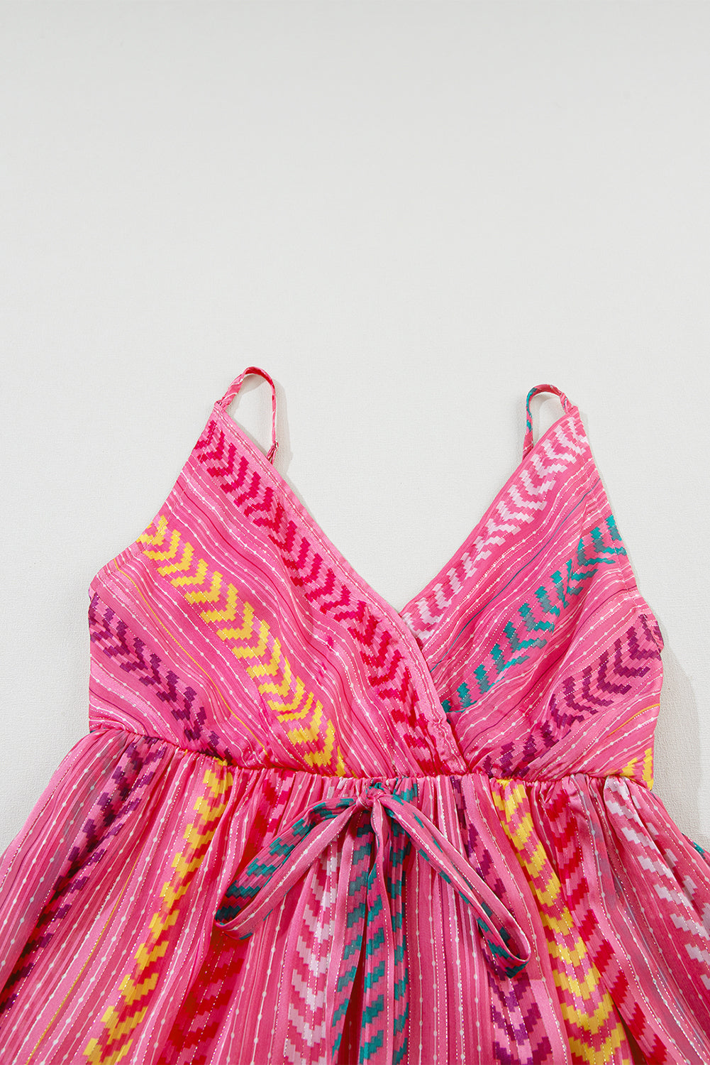 Pink Western Printed Tassel Tie V Neck Wrap Maxi Dress - Premium Dresses/Maxi Dresses from Ashes 2 Wildflowers Boutique, LLC- Just $43.92! Shop now at Ashes 2 Wildflowers Boutique, LLC