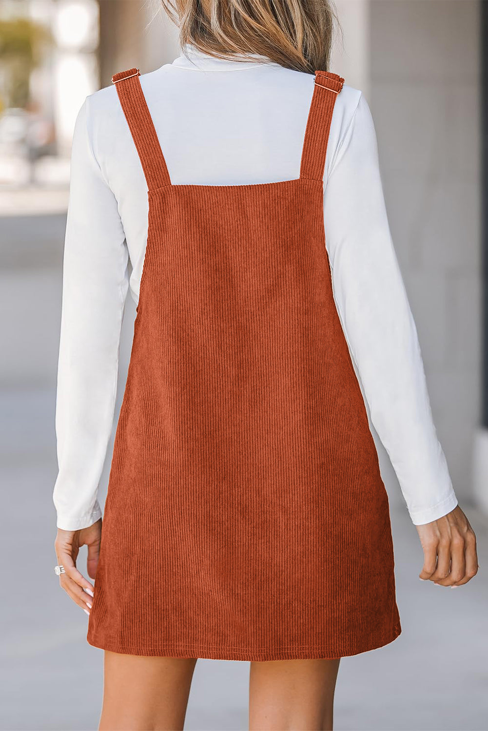 Cinnamon Solid Front Pockets Sleeveless Corduroy Overall Dress - Premium Dresses/Mini Dresses from Momma Done Gone Crafty- Just $20.85! Shop now at Momma Done Gone Crafty