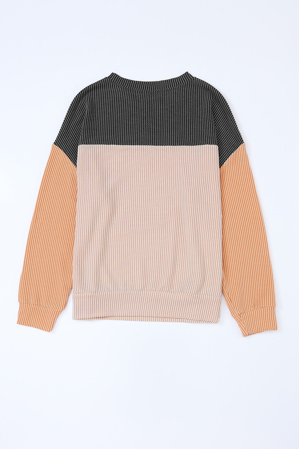 Black Color Block Long Sleeve Ribbed Loose Top - Premium Tops from Momma Done Gone Crafty- Just $37.80! Shop now at Momma Done Gone Crafty