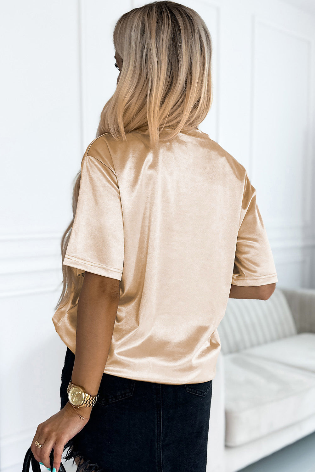 Apricot Chest Pocket Loose Fit T Shirt - Premium Tops/Tops & Tees from Ashes 2 Wildflowers Boutique, LLC- Just $28.99! Shop now at Ashes 2 Wildflowers Boutique, LLC