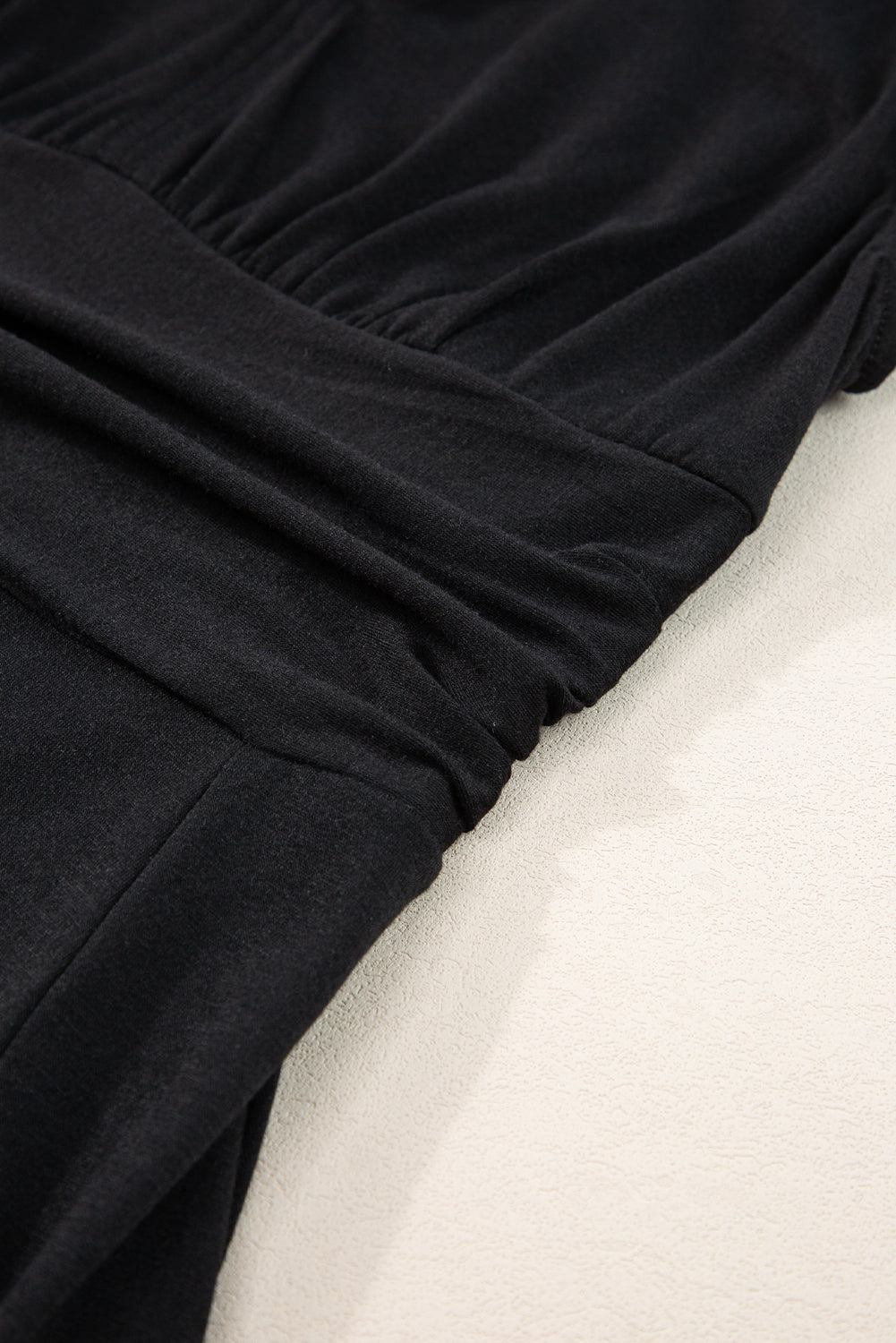 Black Short Sleeve Shirred High Waist V Neck Maxi Dress - Premium Dresses/Maxi Dresses from Momma Done Gone Crafty- Just $26.55! Shop now at Momma Done Gone Crafty