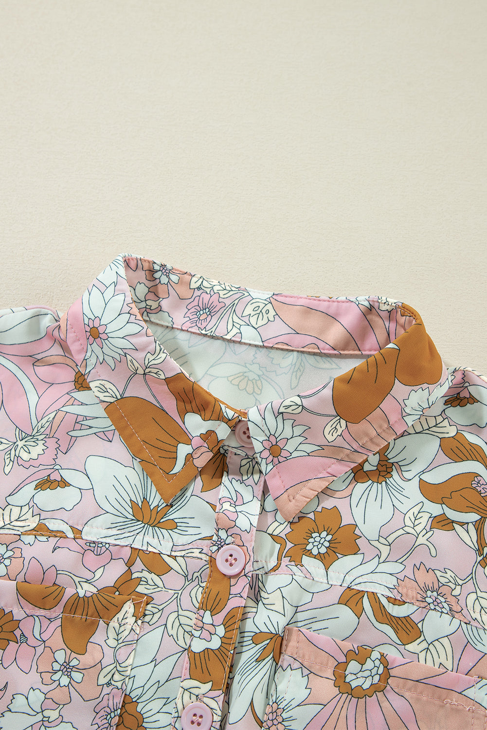 Pink Floral Short Sleeve Collared Button Front Romper - Premium Bottoms/Jumpsuits & Rompers from Momma Done Gone Crafty- Just $35.22! Shop now at Momma Done Gone Crafty