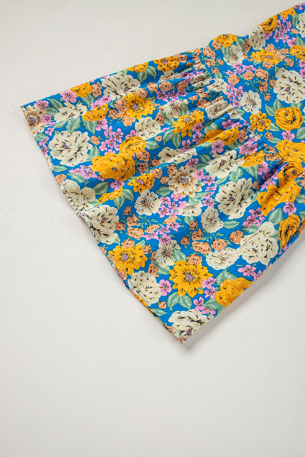 Yellow Floral Allover Print Shirred Cut Out High Waist Jumpsuit - Premium Bottoms/Jumpsuits & Rompers from Ashes 2 Wildflowers Boutique, LLC- Just $35.55! Shop now at Ashes 2 Wildflowers Boutique, LLC