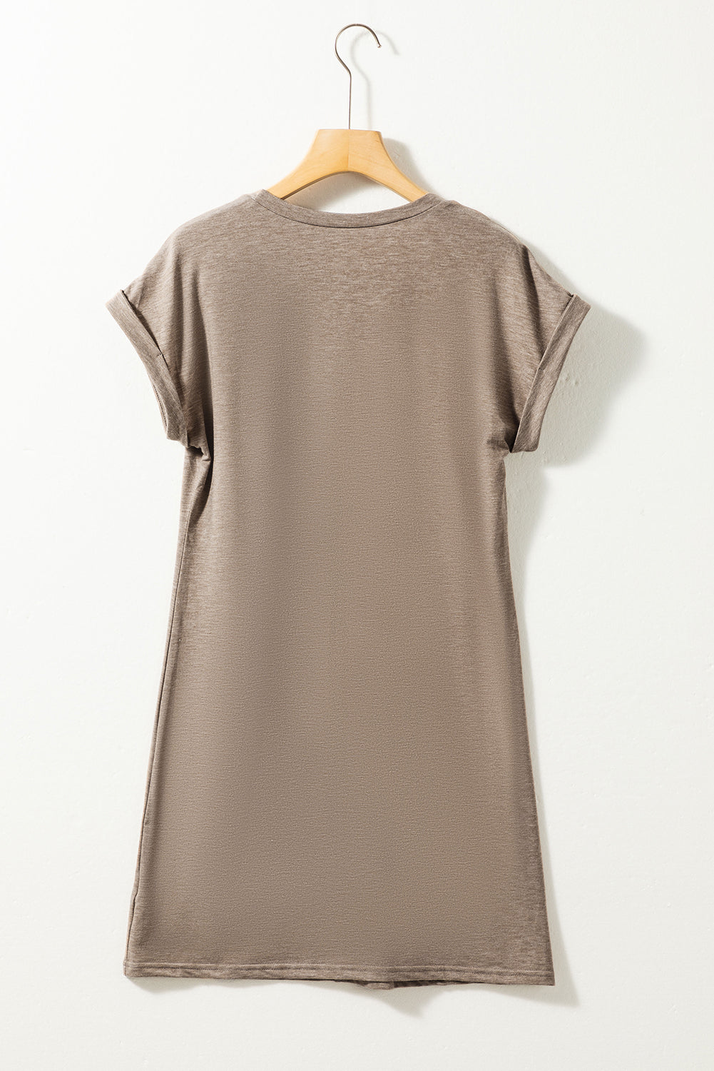 Light French Beige Center Seam Rolled Cuffs T-shirt Dress - Premium Dresses/T Shirt Dresses from Ashes 2 Wildflowers Boutique, LLC- Just $13.95! Shop now at Ashes 2 Wildflowers Boutique, LLC
