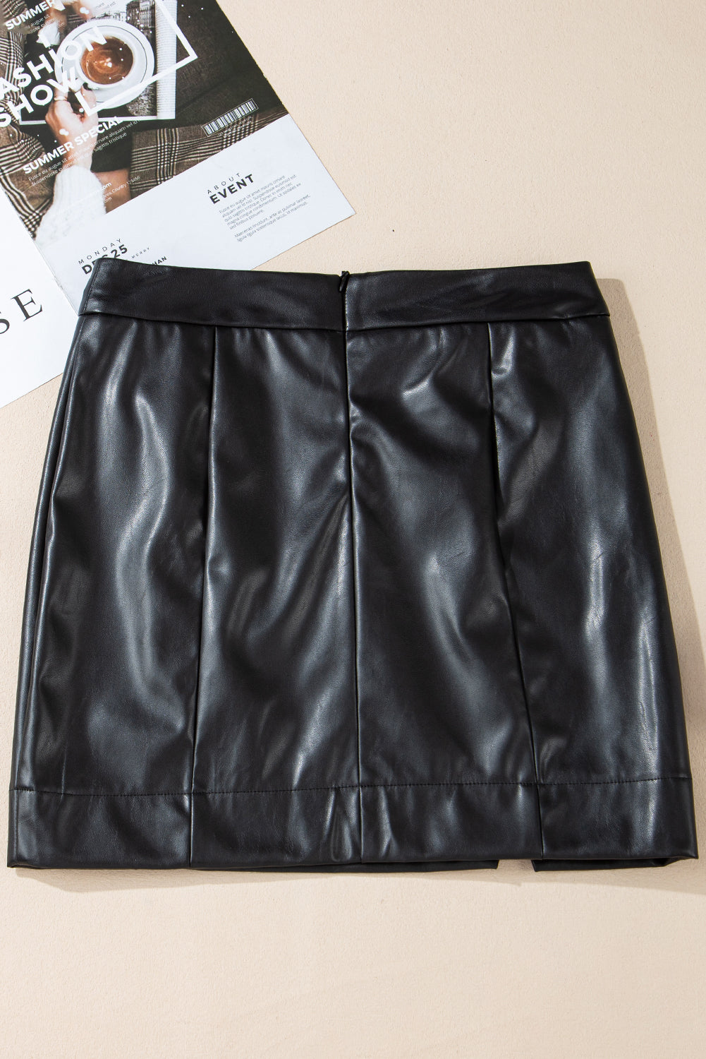 Black PU Leather Side Slits Slim Fit High Waist Mini Skirt - Premium Bottoms/Skirts & Petticoat from Momma Done Gone Crafty- Just $19.50! Shop now at Momma Done Gone Crafty