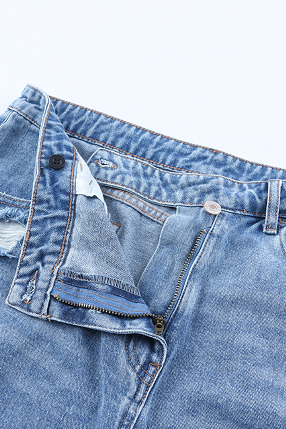 Sky Blue High Rise Crossover Waist Denim Shorts - Premium Bottoms from Ashes 2 Wildflowers Boutique, LLC- Just $34.99! Shop now at Ashes 2 Wildflowers Boutique, LLC