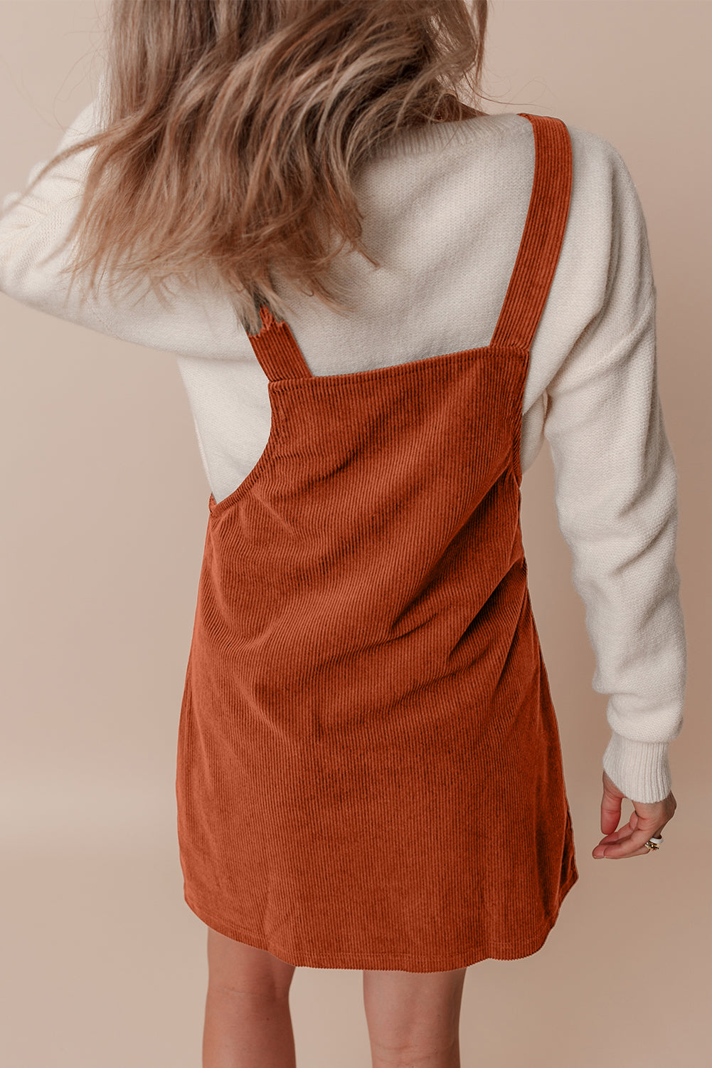 Cinnamon Solid Front Pockets Sleeveless Corduroy Overall Dress - Premium Dresses/Mini Dresses from Ashes 2 Wildflowers Boutique, LLC- Just $30.43! Shop now at Ashes 2 Wildflowers Boutique, LLC