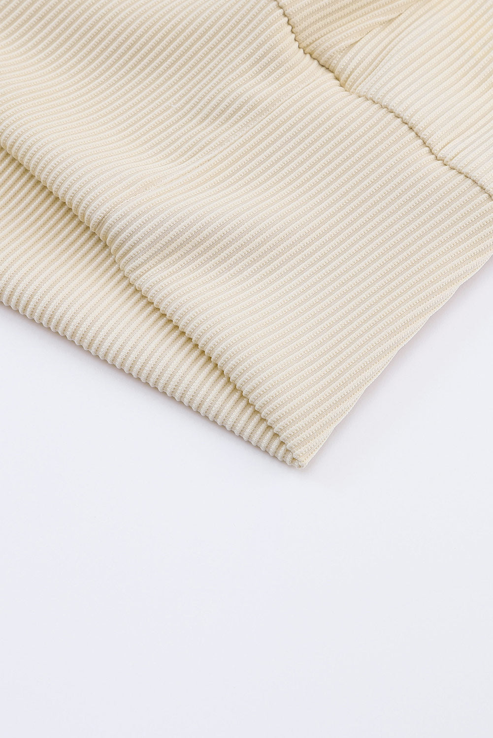 Apricot Ribbed Texture Lace Trim V Neck Long Sleeve Top - Premium Tops from Momma Done Gone Crafty- Just $30.60! Shop now at Momma Done Gone Crafty