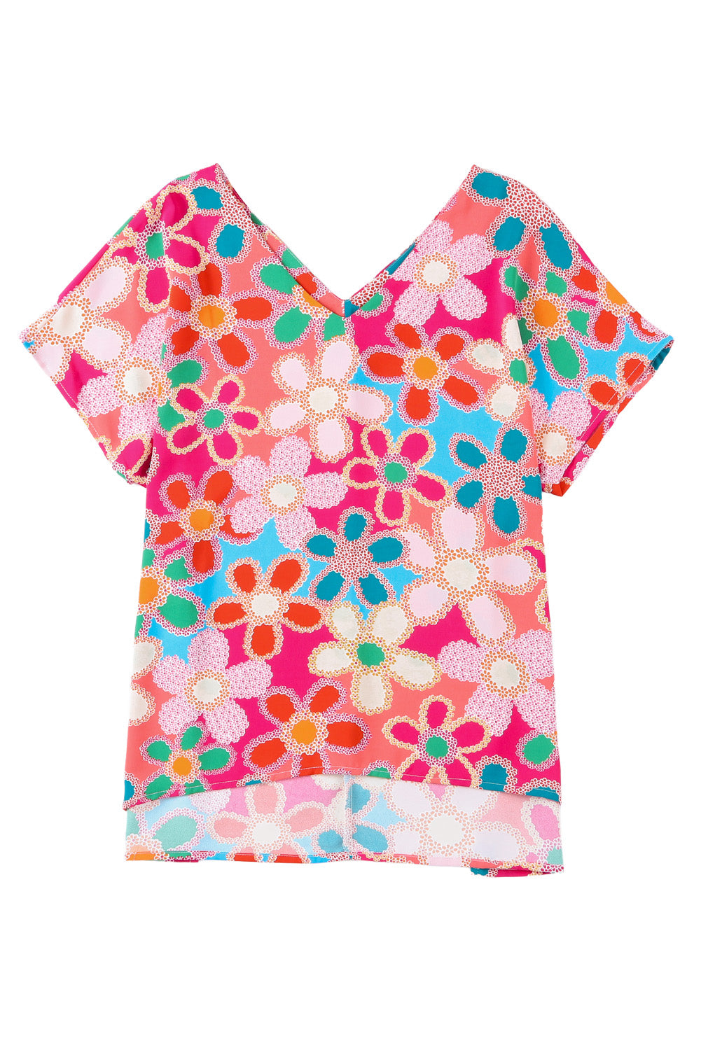 Pink Abstract Print V Neck Dolman Blouse - Premium Tops from Momma Done Gone Crafty- Just $43.20! Shop now at Momma Done Gone Crafty