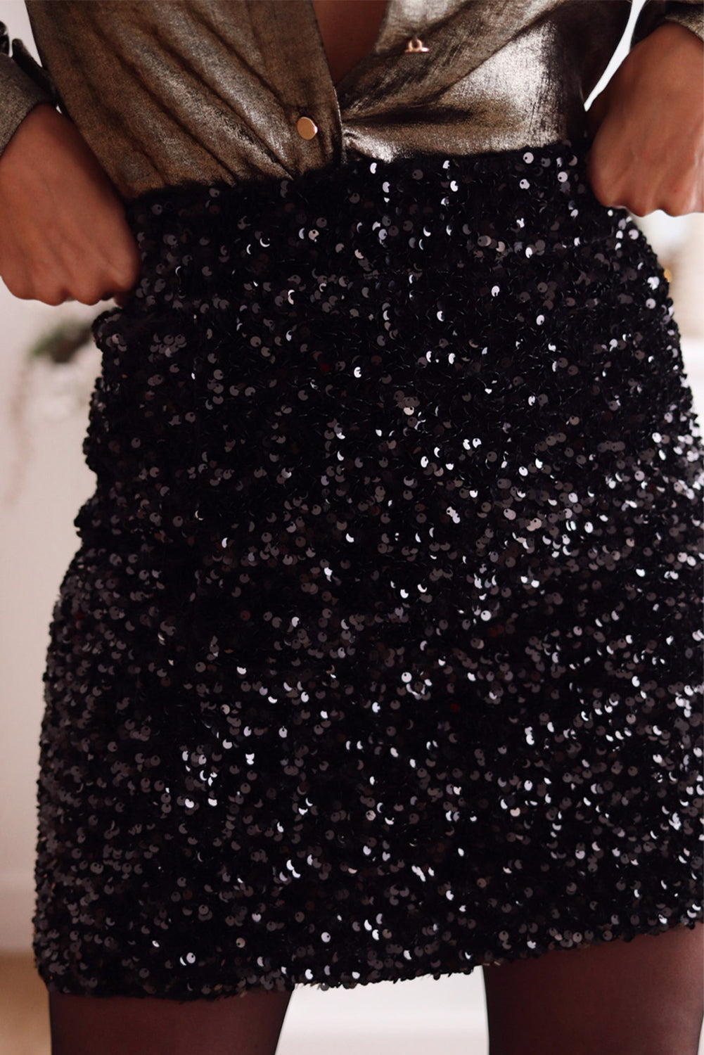 Black Sequin Bodycon Mini Skirt - Premium Bottoms/Skirts & Petticoat from Ashes 2 Wildflowers Boutique, LLC- Just $14.40! Shop now at Ashes 2 Wildflowers Boutique, LLC