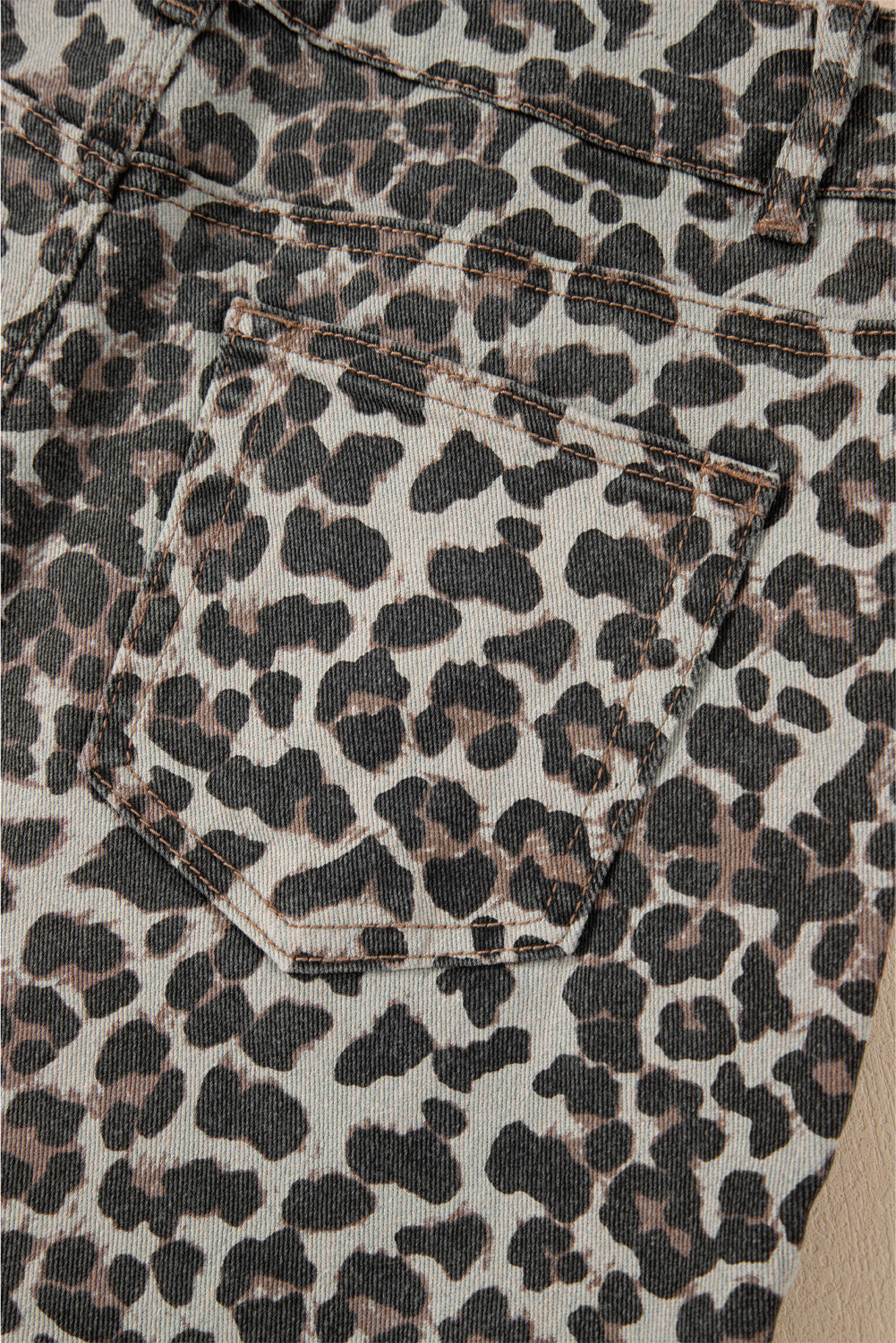Khaki Leopard Denim Mini Skirt - Premium Bottoms/Skirts & Petticoat from Ashes 2 Wildflowers Boutique, LLC- Just $22.05! Shop now at Ashes 2 Wildflowers Boutique, LLC