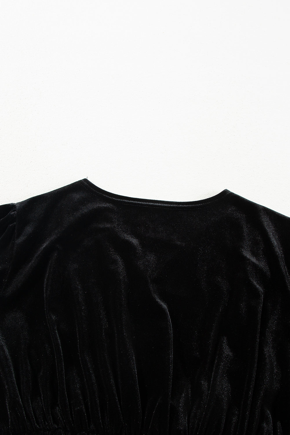 Black Velvet Long Sleeve Surplice High Waist Mini Dress - Premium Dresses/Mini Dresses from Momma Done Gone Crafty- Just $29.10! Shop now at Momma Done Gone Crafty