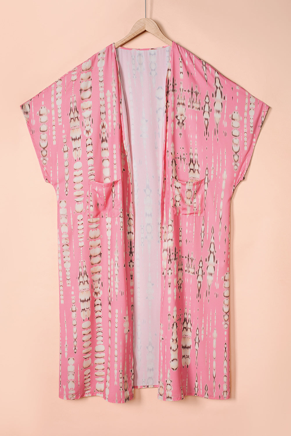 Pink Bohemian Tie Dye Oversize Long Kimono - Premium Outerwear from Momma Done Gone Crafty- Just $43.80! Shop now at Momma Done Gone Crafty