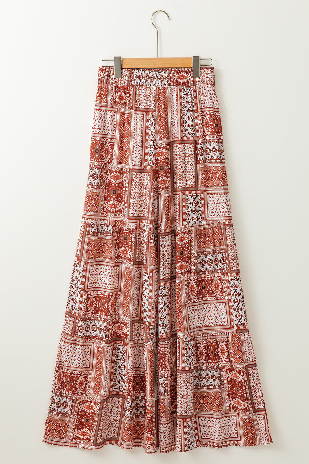 Brown Boho Aztec Print Tiered Palazzo Pants - Premium Bottoms/Pants & Culotte from Momma Done Gone Crafty- Just $26.55! Shop now at Momma Done Gone Crafty