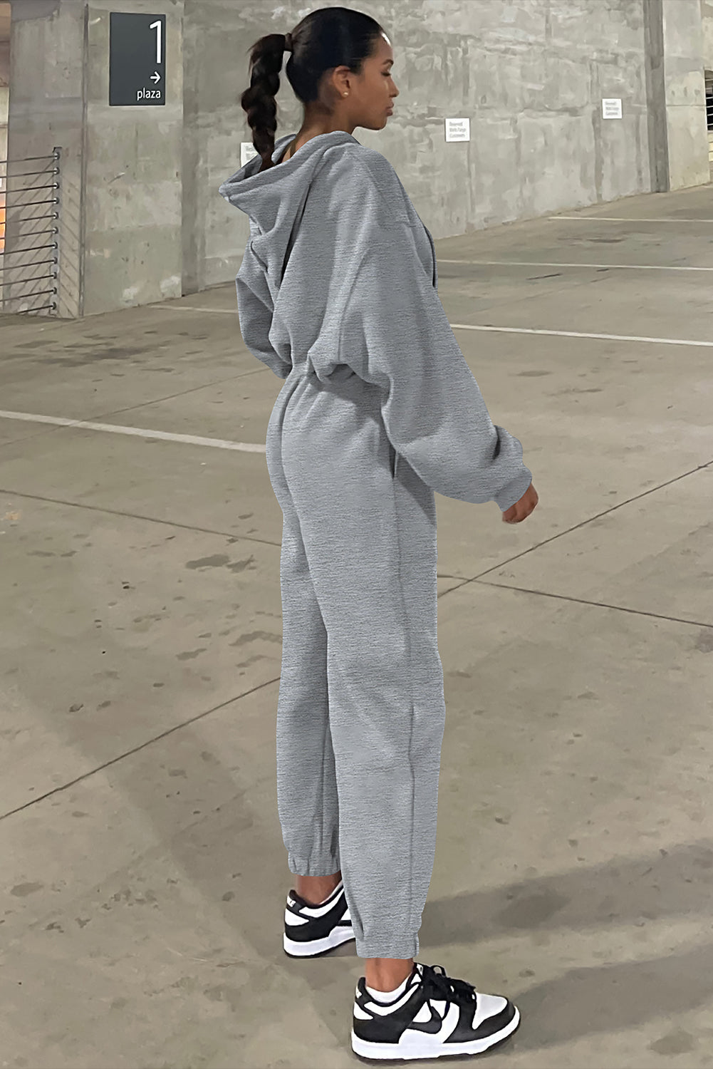 Gray Solid Drop Shoulder Hoodie and Joggers Activewear Set - Premium Activewear/Activewear Sets from Ashes 2 Wildflowers Boutique, LLC- Just $51.75! Shop now at Ashes 2 Wildflowers Boutique, LLC