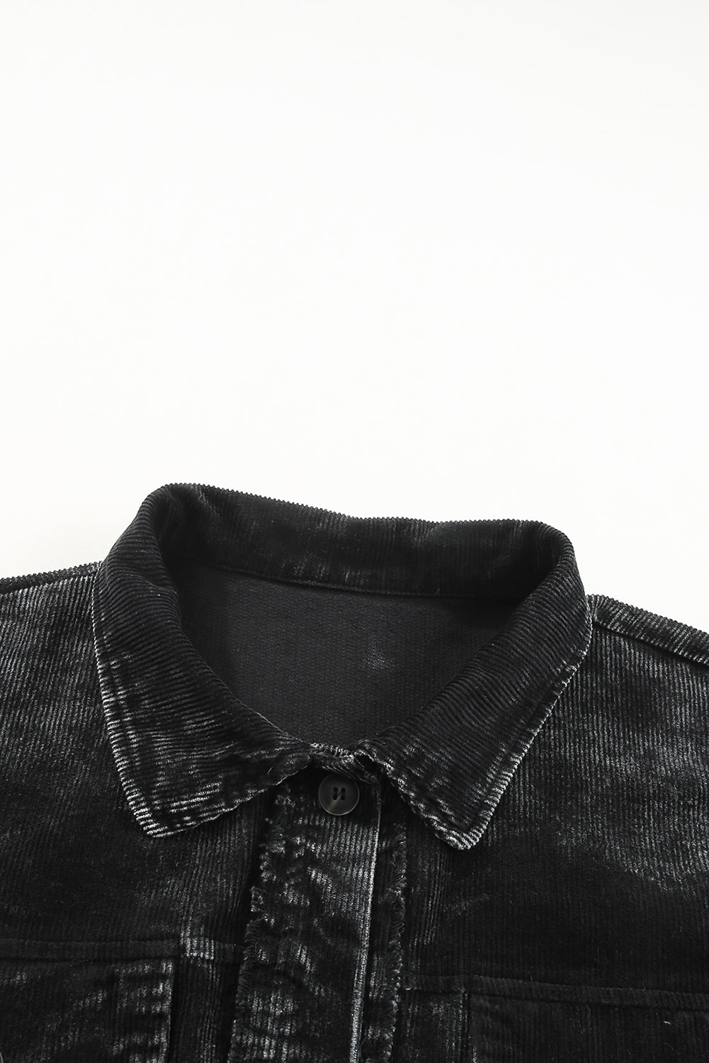 Black Vintage Distressed Mineral Wash Oversized Shacket - Premium Outerwear from Momma Done Gone Crafty- Just $61.50! Shop now at Momma Done Gone Crafty
