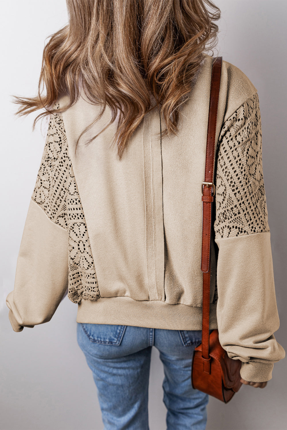 Parchment Knit Crochet Exposed Seam Ribbed Trim Sweatshirt - Premium Tops/Sweatshirts & Hoodies from Ashes 2 Wildflowers Boutique, LLC- Just $24.15! Shop now at Ashes 2 Wildflowers Boutique, LLC