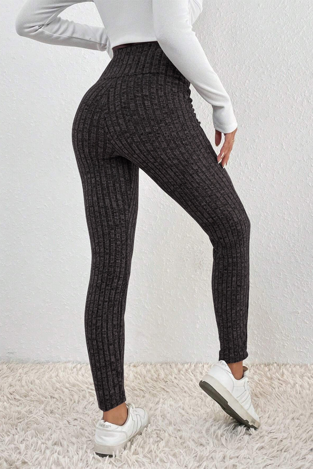 Dark Grey Wide Waistband Ribbed Textured Knit Leggings - Premium Bottoms/Leggings from Ashes 2 Wildflowers Boutique, LLC- Just $15.42! Shop now at Ashes 2 Wildflowers Boutique, LLC