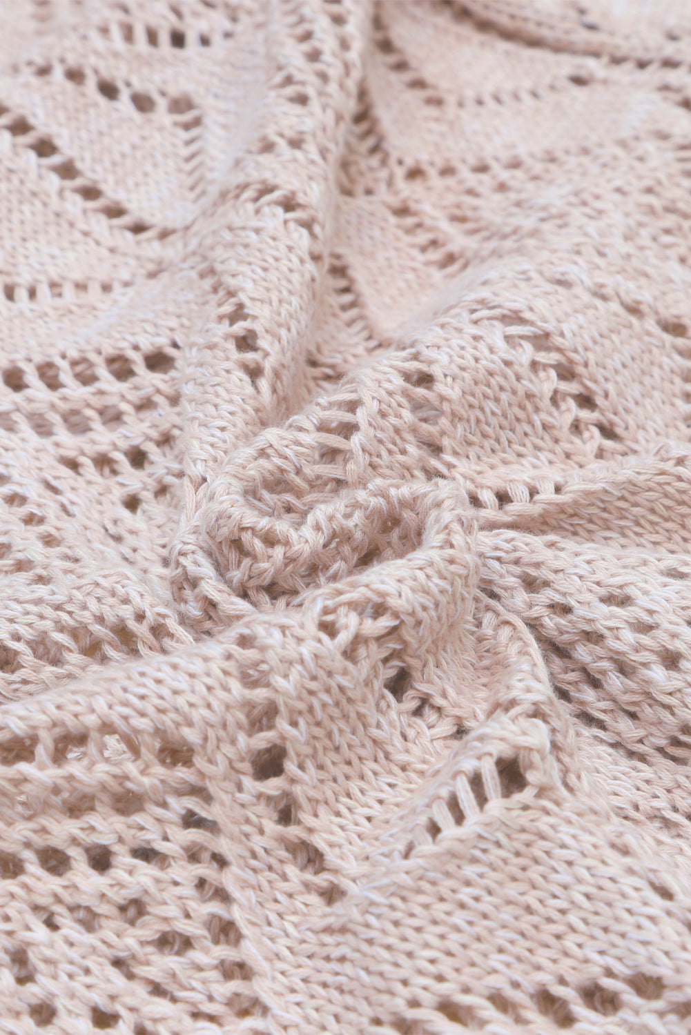 Khaki Hollow-out Openwork Knit Cardigan - Premium Tops from Momma Done Gone Crafty- Just $49.99! Shop now at Momma Done Gone Crafty