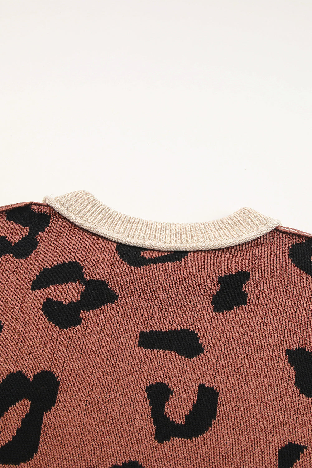 Coffee Leopard Print Colorblock Pullover Sweater - Premium Tops from Momma Done Gone Crafty- Just $48.99! Shop now at Momma Done Gone Crafty