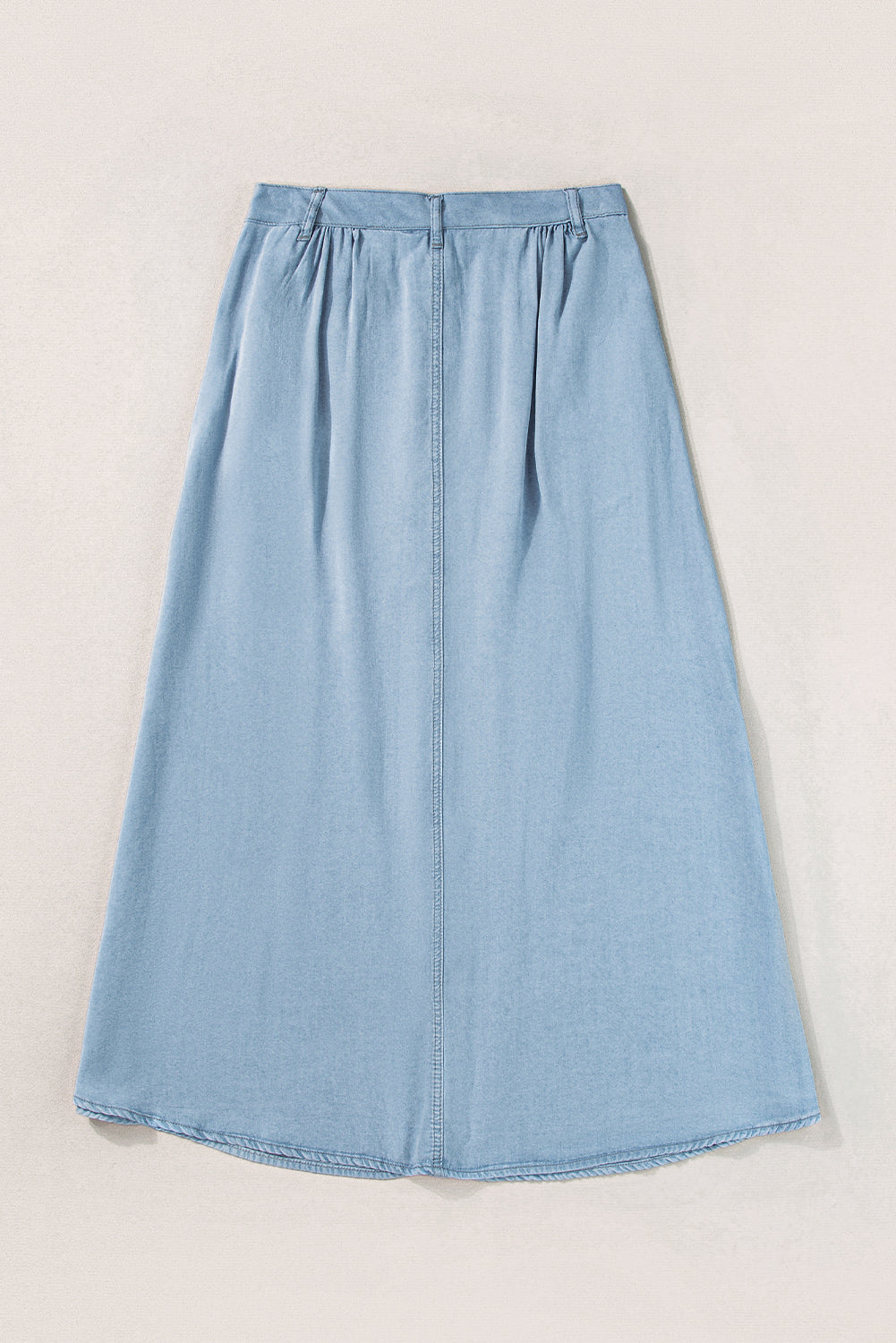 Mist Blue Fully Buttoned Long Denim Skirt - Premium Bottoms/Skirts & Petticoat from Ashes 2 Wildflowers Boutique, LLC- Just $35.37! Shop now at Ashes 2 Wildflowers Boutique, LLC