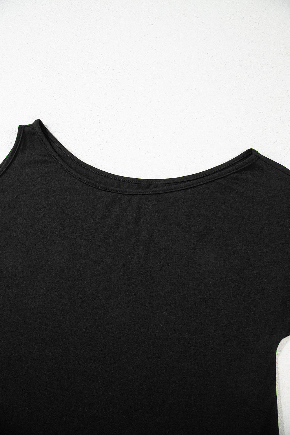 Black Solid Asymmetrical Neck Loose Casual T-Shirt - Premium Tops/Tops & Tees from Ashes 2 Wildflowers Boutique, LLC- Just $18.99! Shop now at Ashes 2 Wildflowers Boutique, LLC