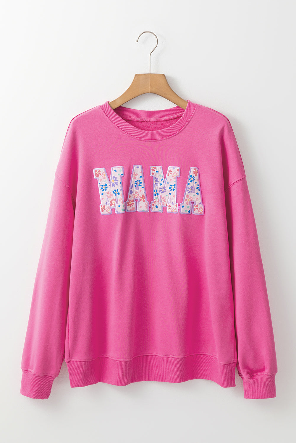 Rose Red Floral MAMA Embroidered Graphic Pullover Sweatshirt - Premium Tops/Sweatshirts & Hoodies from Ashes 2 Wildflowers Boutique, LLC- Just $31.48! Shop now at Ashes 2 Wildflowers Boutique, LLC