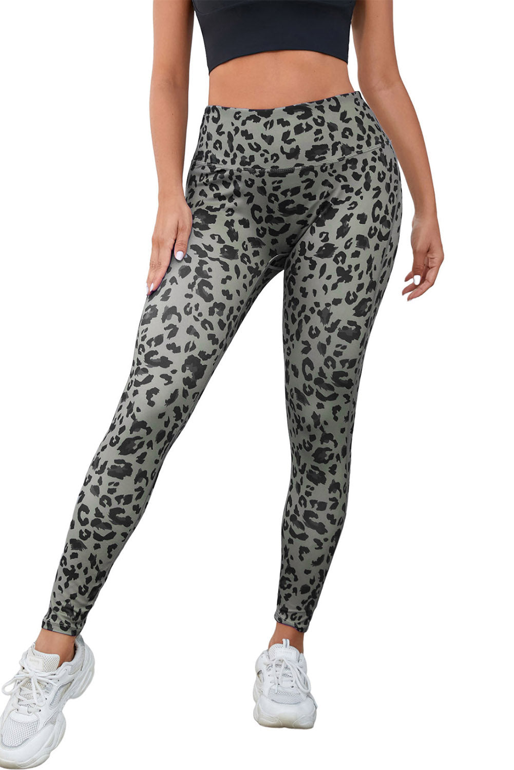 Gray Classic Leopard Print Active Leggings - Premium Bottoms/Leggings from Ashes 2 Wildflowers Boutique, LLC- Just $17.10! Shop now at Ashes 2 Wildflowers Boutique, LLC