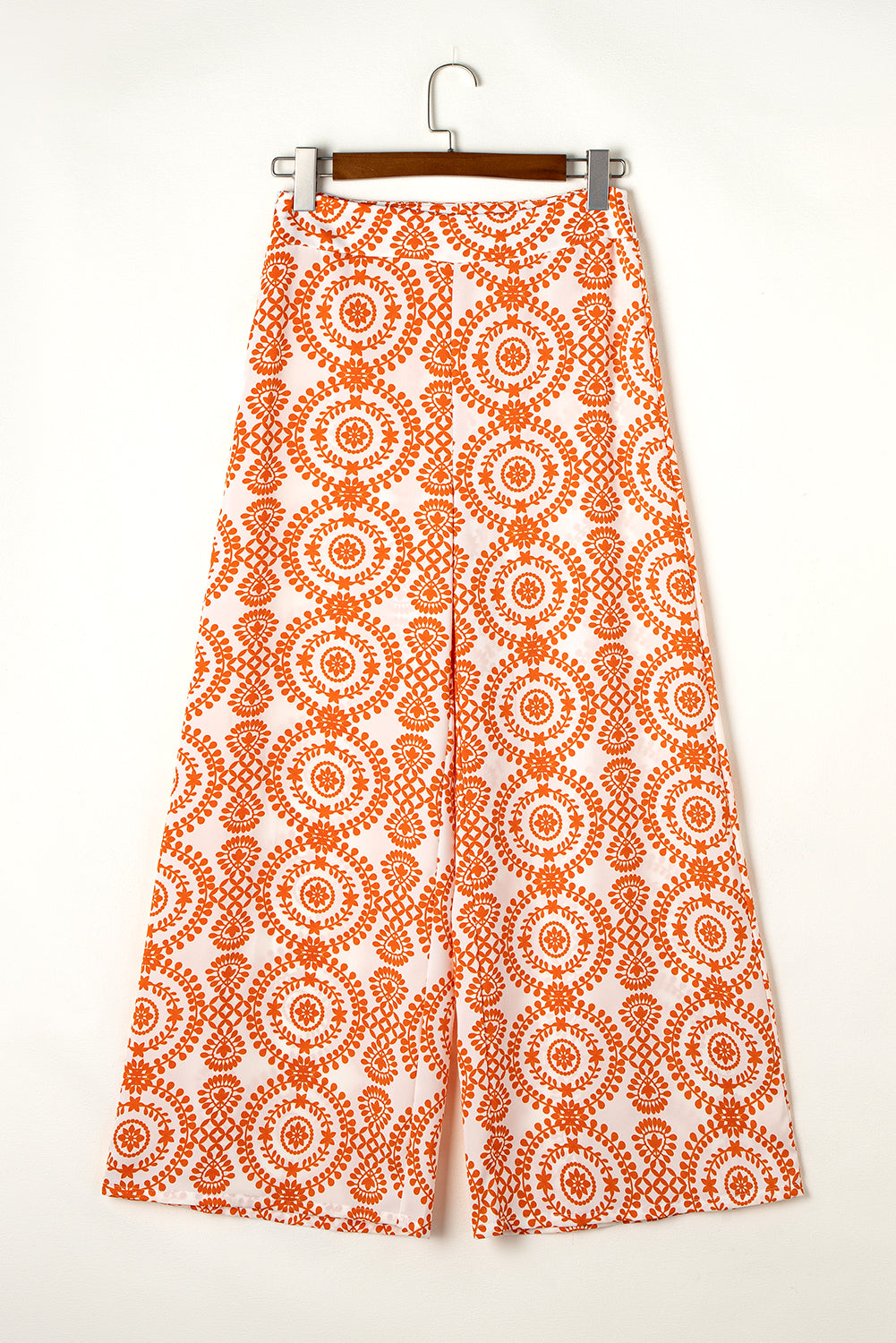 Orange Boho Retro Flower Print Wide Leg Pants - Premium Bottoms/Pants & Culotte from Momma Done Gone Crafty- Just $16.32! Shop now at Momma Done Gone Crafty