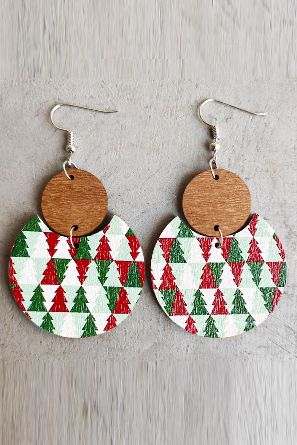 Dark Green Christmas Checker Graphic Wooden Earrings - Premium Accessories from Momma Done Gone Crafty- Just $5.40! Shop now at Momma Done Gone Crafty