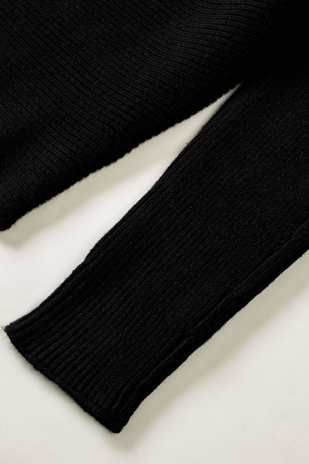 Black Striped Long Sleeve Knit Sweater - Premium Tops from Momma Done Gone Crafty- Just $48.99! Shop now at Momma Done Gone Crafty
