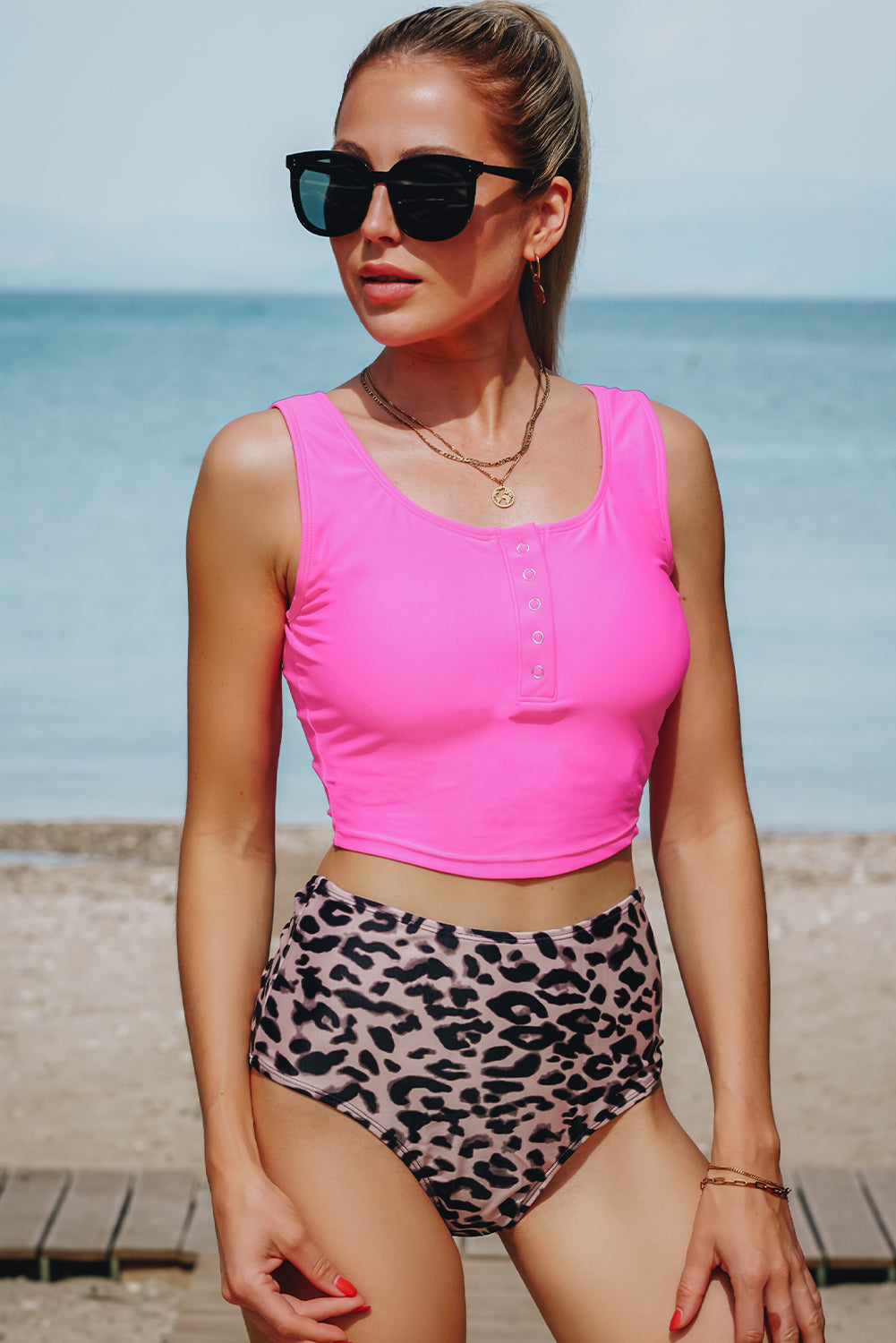Leopard Square Neck Sleeveless Fashion Print Tankini Set - Premium Swimwear/Tankinis from Ashes 2 Wildflowers Boutique, LLC- Just $30.41! Shop now at Ashes 2 Wildflowers Boutique, LLC
