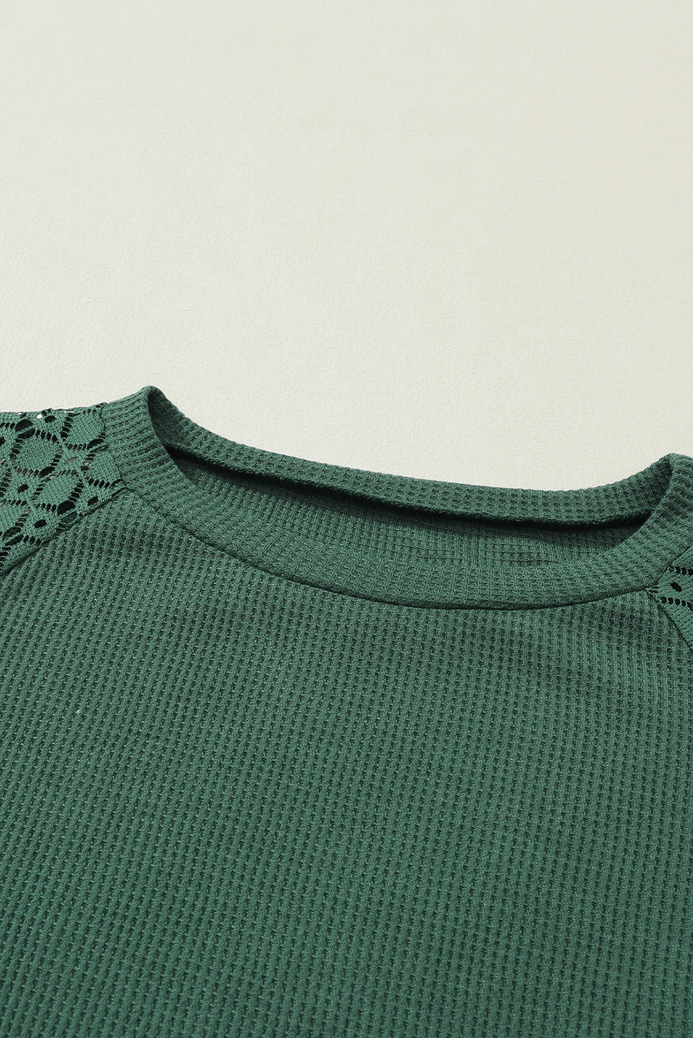 Green Lace Long Sleeve Textured Pullover - Premium Tops from Momma Done Gone Crafty- Just $29.46! Shop now at Momma Done Gone Crafty