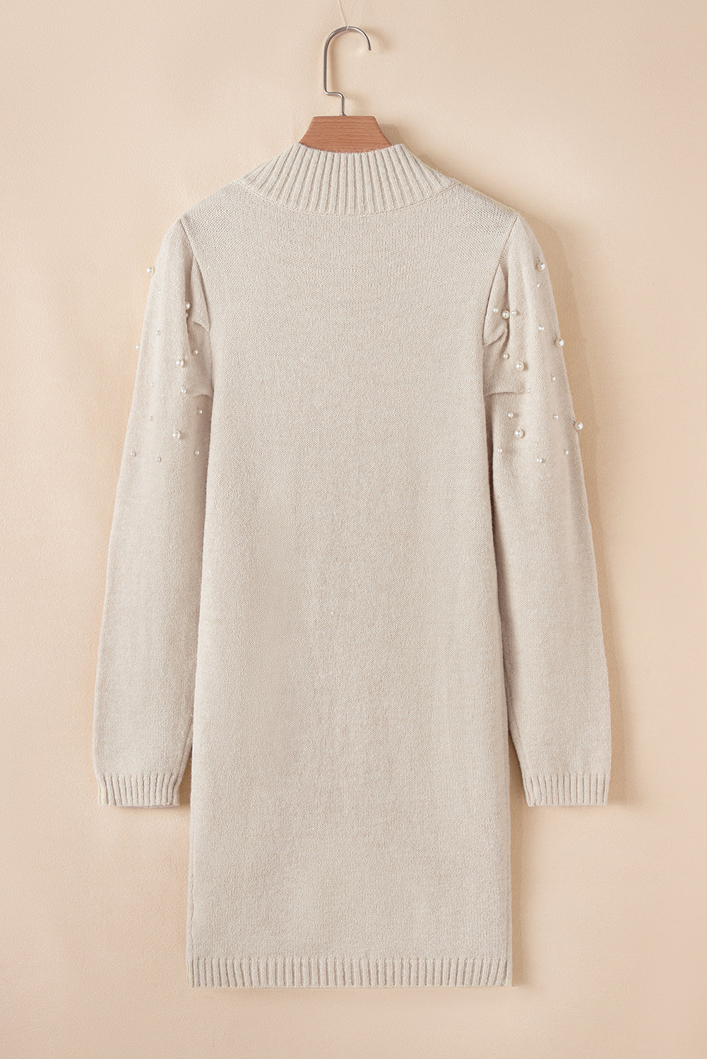 Parchment Pearl Beaded High Neck Bodycon Sweater Dress - Premium Sweaters & Cardigans/Sweater Dresses from Ashes 2 Wildflowers Boutique, LLC- Just $36.69! Shop now at Ashes 2 Wildflowers Boutique, LLC